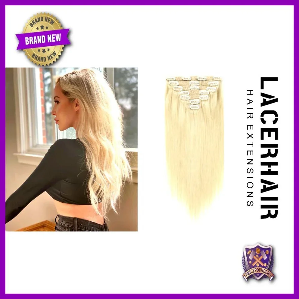 120 Gram 7-Piece Clip-In Human Hair Extensions, 16 Inch Straight Remy Hair